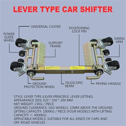 Manoeuvreerhulp 3T Hydraulische Auto Bewegende Machine Max Bewegende Universele Wiel Auto Verhuizer Hydraulische Aanhangwagen Voertuig Mobiel Apparaat autoMachine-verhuizer - Afbeelding 5