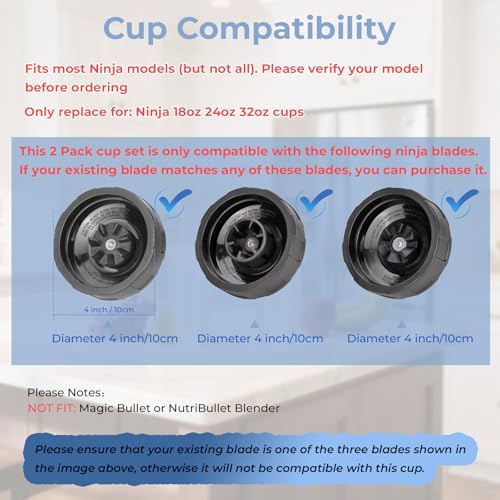 2 Pack Copas de Licuadora para Ninja 24oz miniatura 2