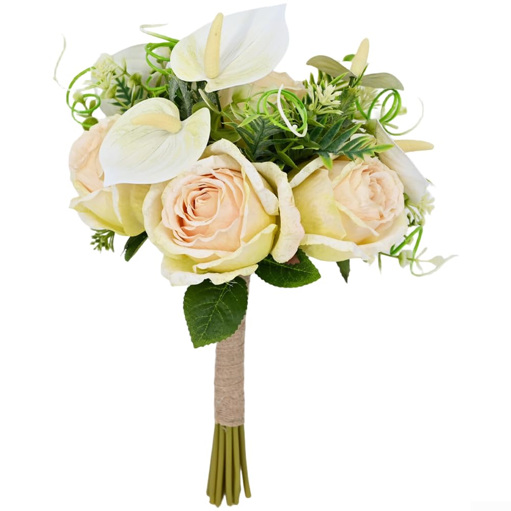 Bouquet d'anthurium artificiel et roses rouges en plastique pour centre de table