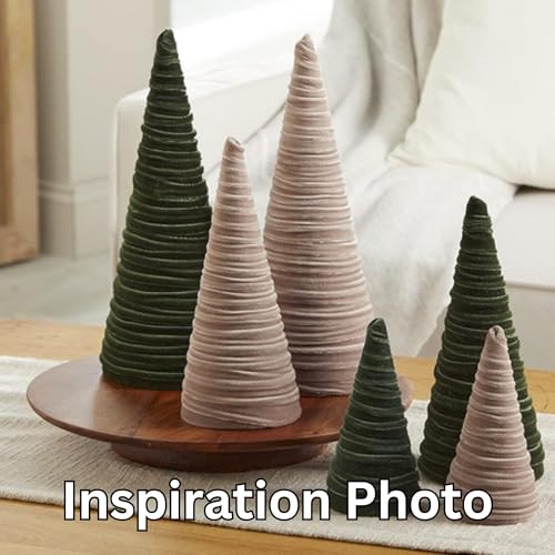 Image of Set of 3 Velvet Cones Modern Christmas Tree (Chocolate Brown Set of 3)