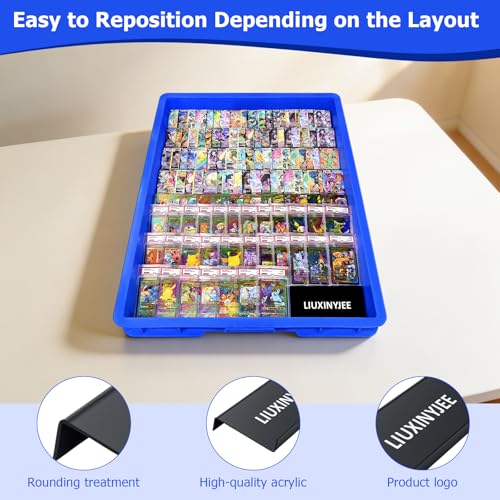24 Pack Modular Card Risers for Display Cases,Black Acrylic Trading Card Showcase Stands with Protective Carry Case for Graded Trading Cards PSA BGS Singles,Vendor Events & Collectors - Thumbnail 7