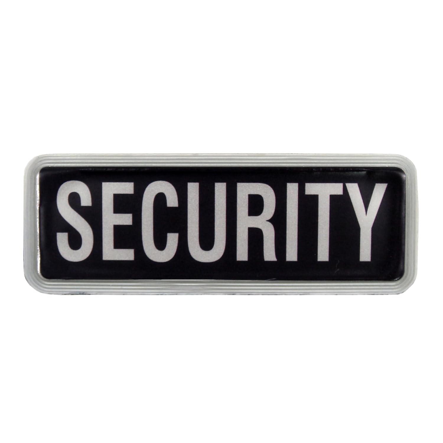 L-MAX Reflective Large Security Badge with Hook and Loop (Hook only) (Black, Small)