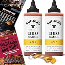 Kinders Gold BBQ Premium Barbecue Sauce 2 Pk 30.6 oz Great to Dip Toss Glaze & More + Barbecue Masters & Bottle Opener 4 Items!