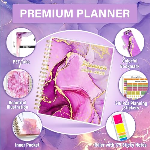 Montcool MCOPAPPK2407 Planner 2024-2025 7.9 Inch X 9.8", Large 18 Months Academic Daily Weekly Monthly Planner Yearly Agenda July. 2024–Dec. 2025 thumb #1