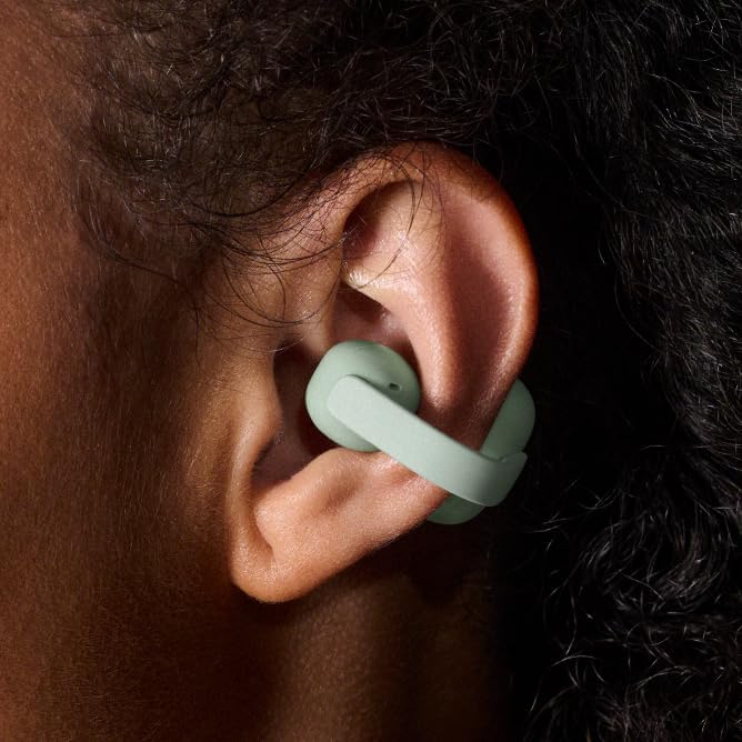 Sony LinkBuds Clip, Earbuds Inalámbricos de Tipo Abierto, Cómodos Auriculares de Clip con 37 Horas de Batería, Llamadas Nítidas, Bluetooth Multipunto para el Trabajo y el Uso Diario, Verde 3