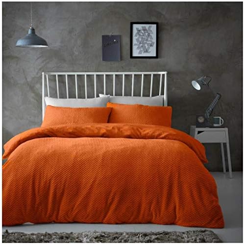 GC GAVENO CAVAILIA Teddy Fleece Waffle Duvet Cover Single, Easy Care Fluffy & Warm Thermal Quilt Set Popcorn Bedding, Blush Pink