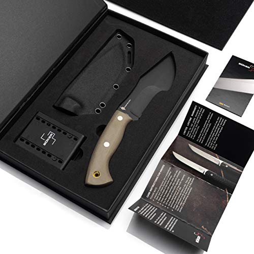 BÖKER PLUS® Mini Tracker - Fixed Outdoor Knife - Small Bushcraft Knife with Kydex Sheath - Black Carbon Steel Blade in Gift Box - Image 5
