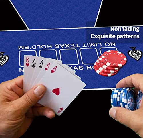 Cifupy Poker Mat - 71X35In/47X24/94X47 In Poker Top Mat, Portable Rubber Foam Poker Table Top, Players Game Layout Mat With Carrying Bag Foam Poker Table Top For Poker Games,Casino,Blackjack #TOP2