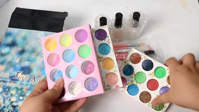 Juego De Tatuajes Con Purpurina Para Niños - 12 Colores Brillantes, 149 Plantillas, 330 Piedras Preciosas, 6 Lápices De Tatuaje Y Pincel, Set De Arte Corporal Lavable