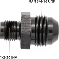 Vista 2 de Aluminio -8AN macho Flare a 1/2 x 20 rosca macho invertido adaptador de asiento accesorios negro