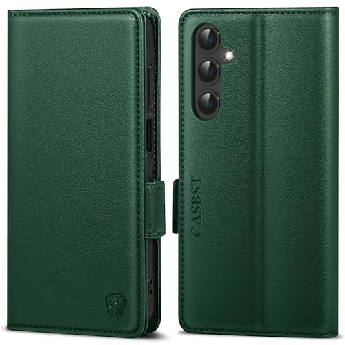 Housse Samsung Galaxy S23 verte en cuir à rabat, idéale pour voyager léger en sécurité