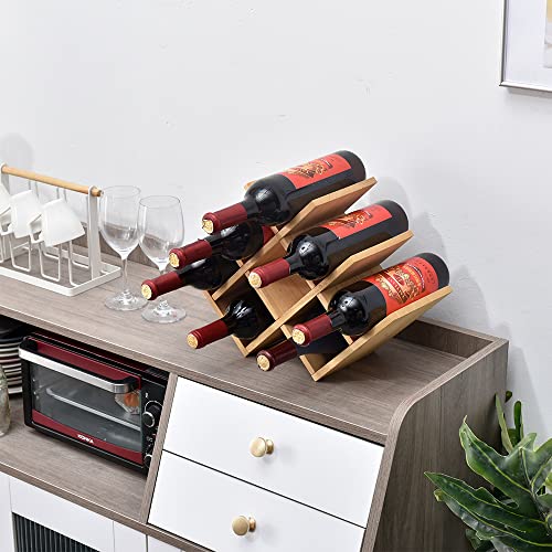 Soporte para 8 botellas de vino en madera miniatura 5