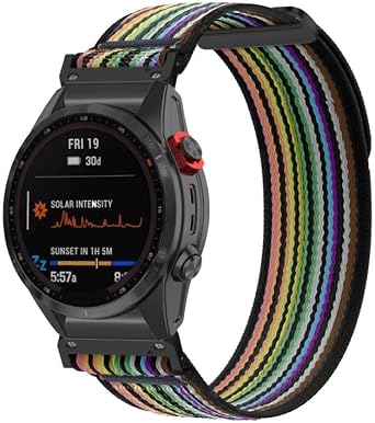 Rongep Garmin ile Uyumlu Travel Loop 26mm Kumaş Kordon Fenix 8 Amoled 51mm/8 MIP 51mm/7X/7X Pro/6X/6X Pro/5X/5X Plus/Enduro 3/2 için Hafif Yapılı Cırt Cırt Tasarım Rahat Kayış