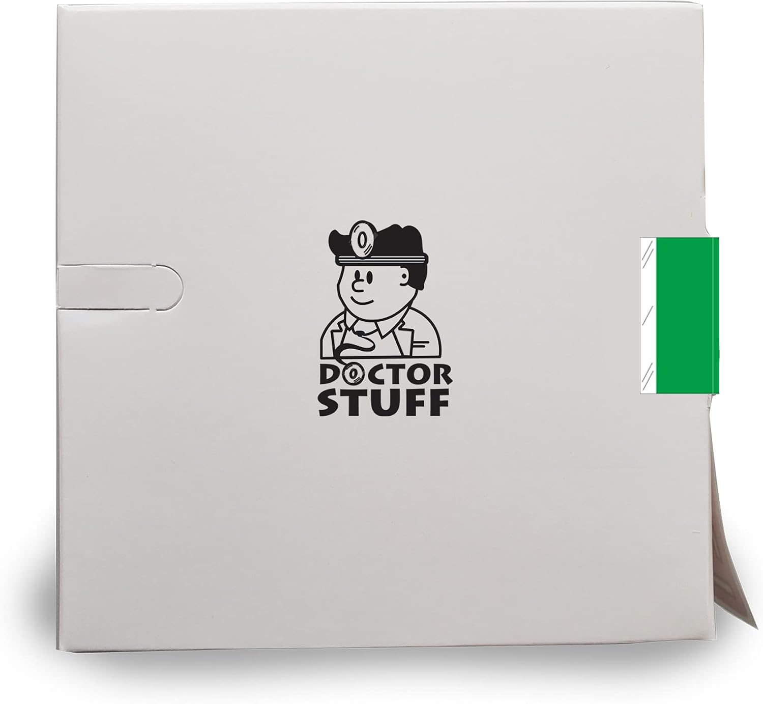 Doctor Stuff - Solid Color File Folder Labels, Tabbies Series, Laminated Solid Dark Green Stickers, 1-1/2" x 1-1/2", Roll of 500 Labels