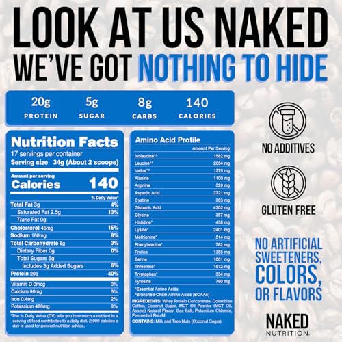 Image of NAKED Caramel Latte Protein Coffee - Premium Colombian Iced Coffee Protein Shake Drink, Delicious Keto Friendly and Gluten Free, 17 Servings