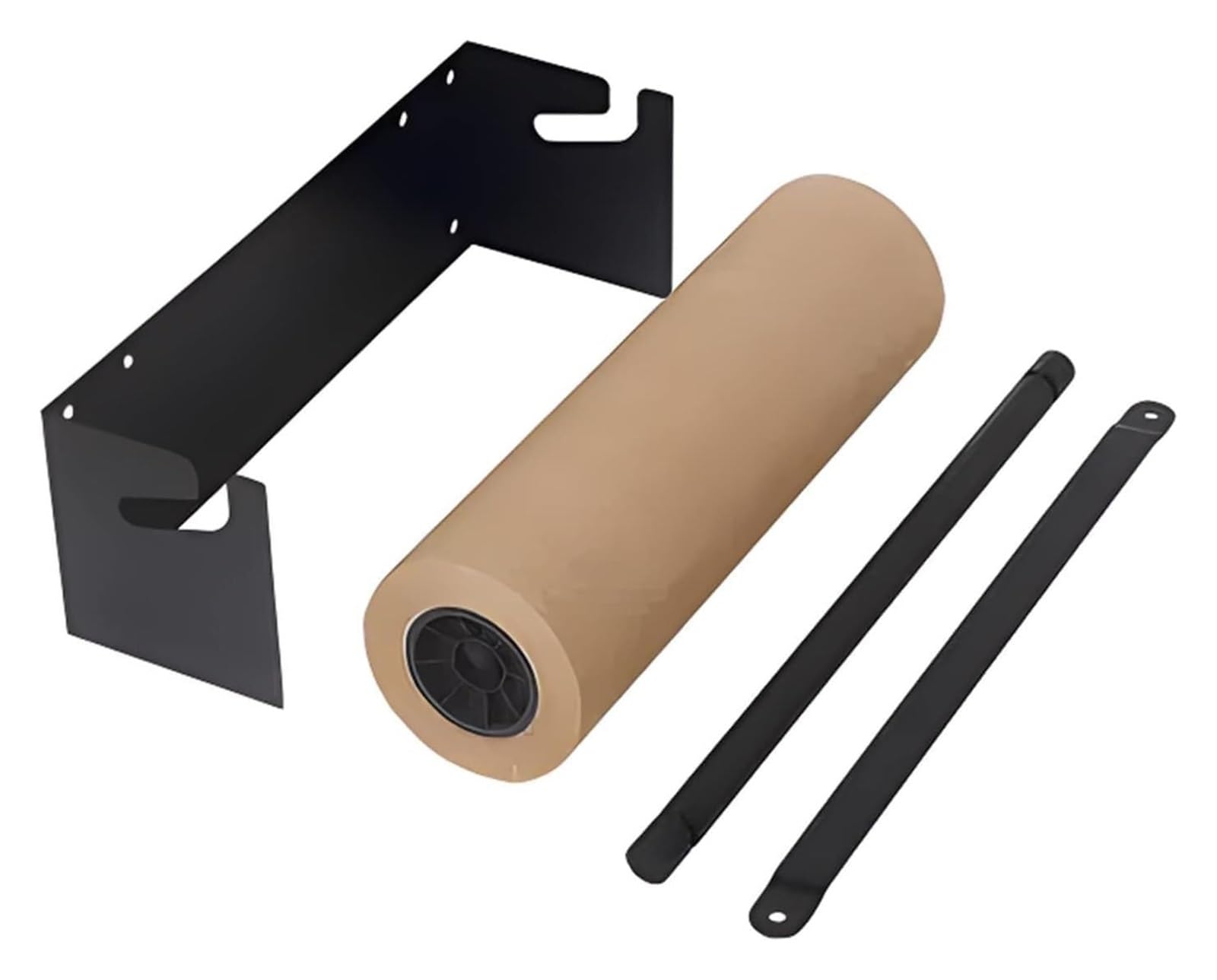 Walica do uchwytu papieru rzeźnika zamontowana na Dozownik papieru kraft do montażu na ścianie, rolka 50 m, kolor czarny, wiele rozmiarów(67cm/26.3in Wide)