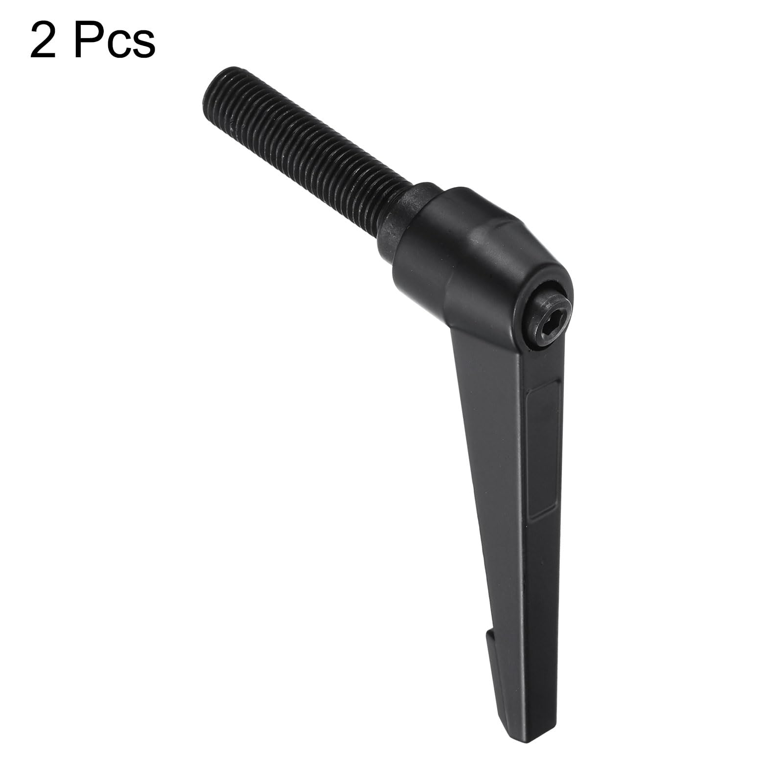 uxcell M16 x 63mm Handle Adjustable Clamping Lever Thread Push Button Ratchet Male Threaded Stud Knobs Locking Rotating Screw Handles Quick Release Bolt Black 2pcs