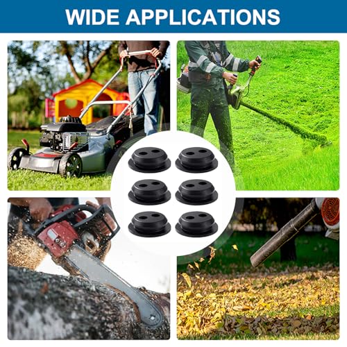 VooGenzek 6 Stücke Benzintank Gummistopfen, 2 Löcher Gummitülle Dichtung, Kraftstofftank-Gummidichtungen, für Freischneider, Trimmer, Rasenmäher, Teile