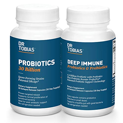 Dr. Tobias Probiotics 30 Billion & Deep Immune with Prebiotics for Digestion & Gut Health