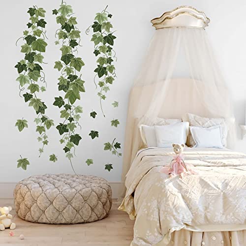 Runtoo Hanging Vine Wall Decals Green Ivy Plant Leaves Wall Stickers for Bedroom Living Room Wall Art Decor - Image 3
