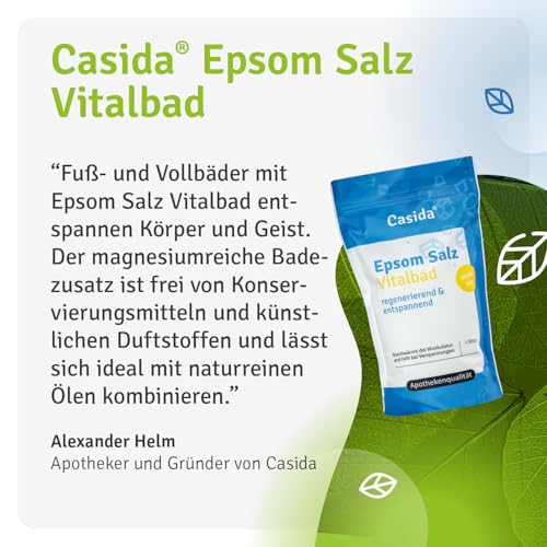 Epsom Salz Vitalbad - Magnesium zum Baden - 1000 g - Original Epsom Salz - Ideal für Voll- und Fußbäder - Epsom Salz aus der Apotheke