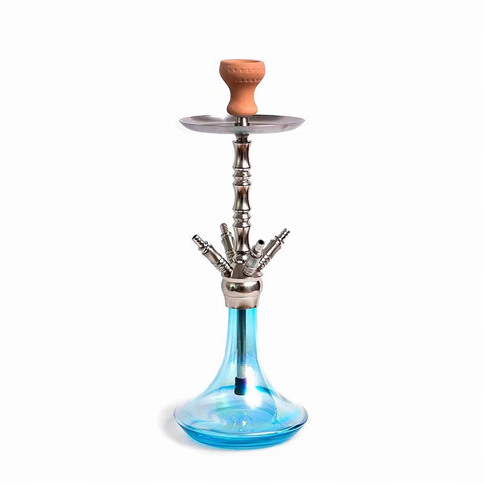 Kit De Cachimba Premium, Kit De Cachimba De Aleación De Aluminio De 4 Tubos, 4 Cuencos Y Mangueras De Silicona Lavables, Con Un Frasco De Vidrio Estable