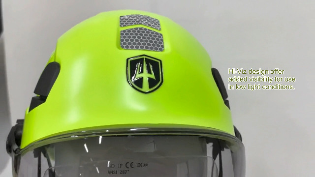 GREEN DEVIL Hard Hat Safety Helmet with Visor and Bluetooth Ear
