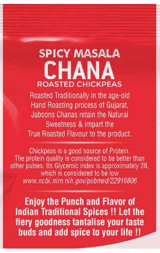Image of Jabsons Roasted Chana Spicy Masala, 150g | Protein-Rich Healthy Namkeen | No Onion No Garlic | Gluten-Free Roasted Chickpeas | Ready to Eat Masala Chana Snack