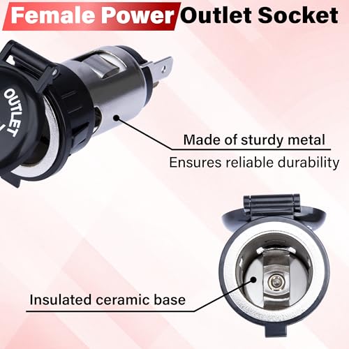 Image of 2 PCS Car Cigarette Lighter Socket, Cigarette Lighter Replacement