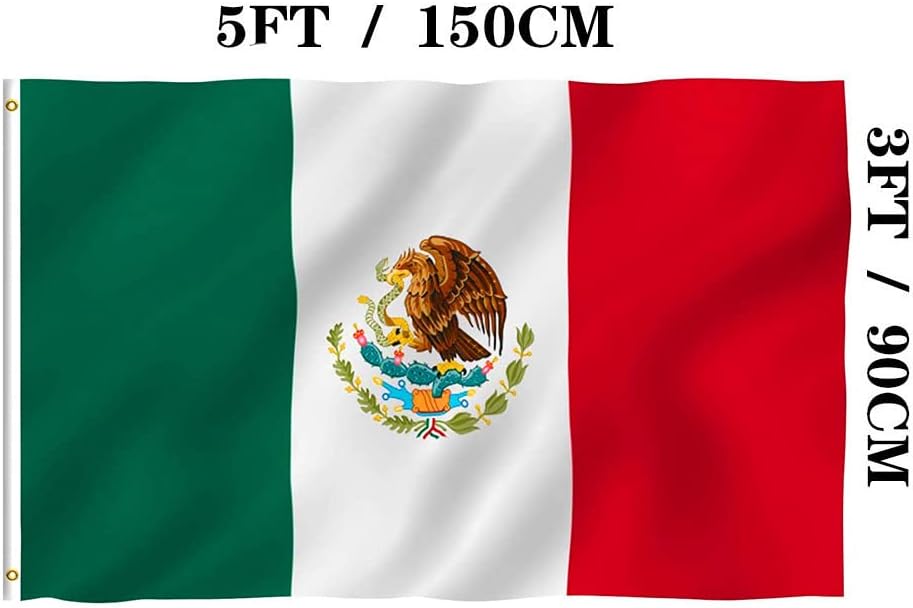 Jayus Double Sided Mexico Flags 3x5 FT Outdoor - Vivid Colors Heavy Duty 100% Polyester Mexican MX National Flag Banner with 2 Grommets - Image 6