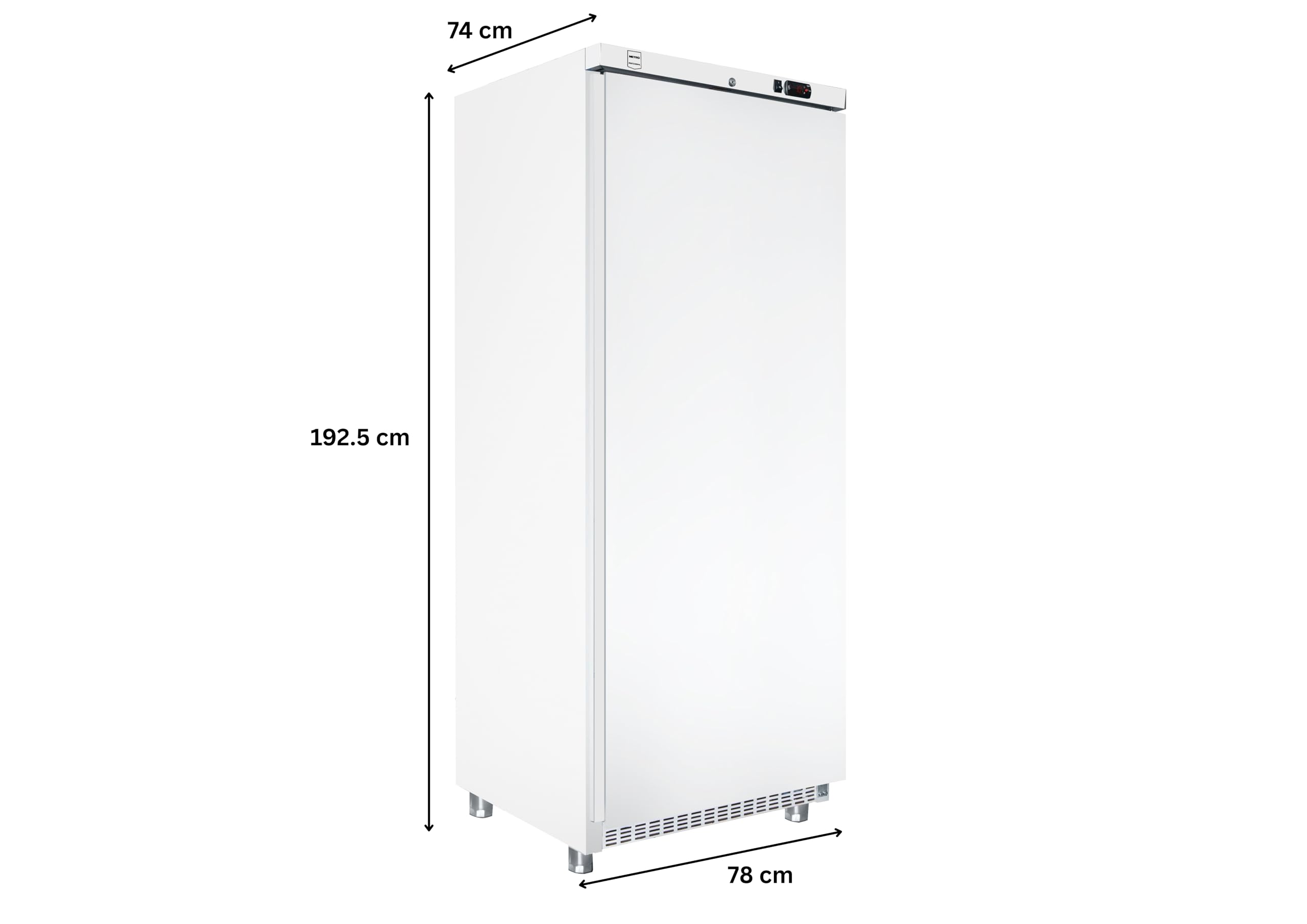 METRO Professional Frigorífico GRE 4600, inox, 5 estantes regulables, nevera con descongelación automática, 78 x 74 x 192,5 cm, 43 dB, 487 L, blanco