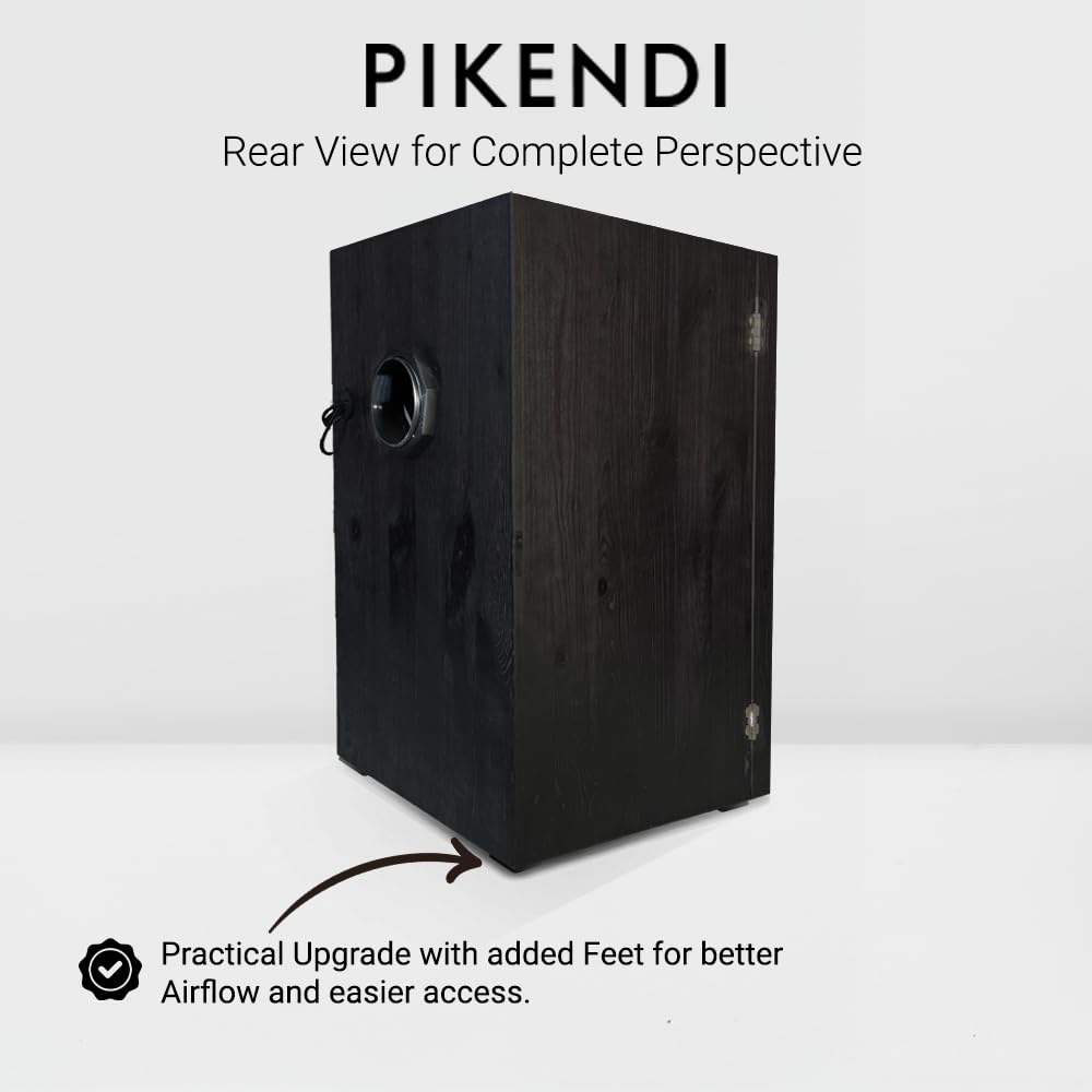 Pikendi Mini Grow Box Premium, Equipo Completo con Filtro de Carbón Silencioso y LED 35 W, Armario de Madera Hecho a Mano, Cultivo Interior Compacto y Discreto Sin Olores