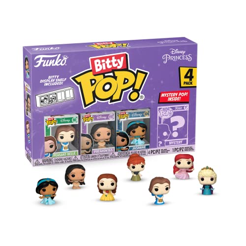 Funko Bitty Pop! Disney Princess - Peasant Belle, Pocahontas, Jasmine et une Mini-figurine Mystère en Surprise - 2.2 Cm Collectionnable - Étagère Empilable Incluse - Idée de Cadeau - Disney Fans