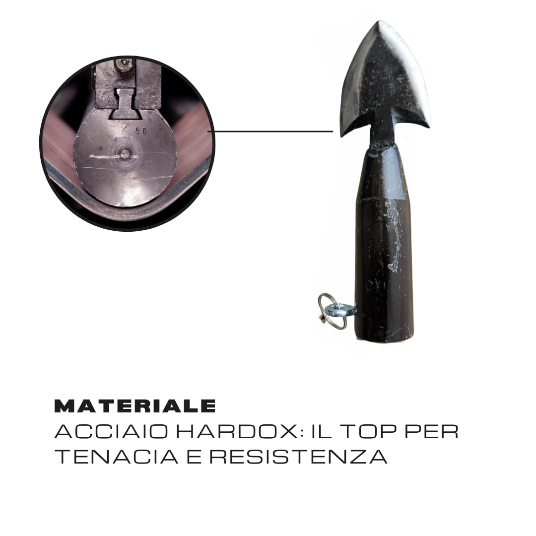 Vanghetto per Tartufi Professionale con Punta in Acciaio Temprato I Manico in Legno Verniciato I Completo di Cinturino in Nylon per il Trasporto a Tracolla (LANCIA GRANDE)
