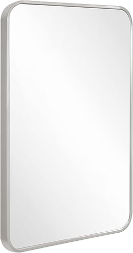 Design House Isla - Espejo rectangular para pared, 30 pulgadas de alto x 20 pulgadas de largo, marco de metal moderno, para sala de estar,