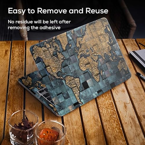 Image of Galaxsia World Map D12 Full Body Vinyl Laptop Skin /Sticker /Cover Upto 15.6 Inches Laptops Laminated-Removable-HD Quality Compatible for Hp-Dell-Sony-Lenovo-Asus etc.(15x10 Inches)