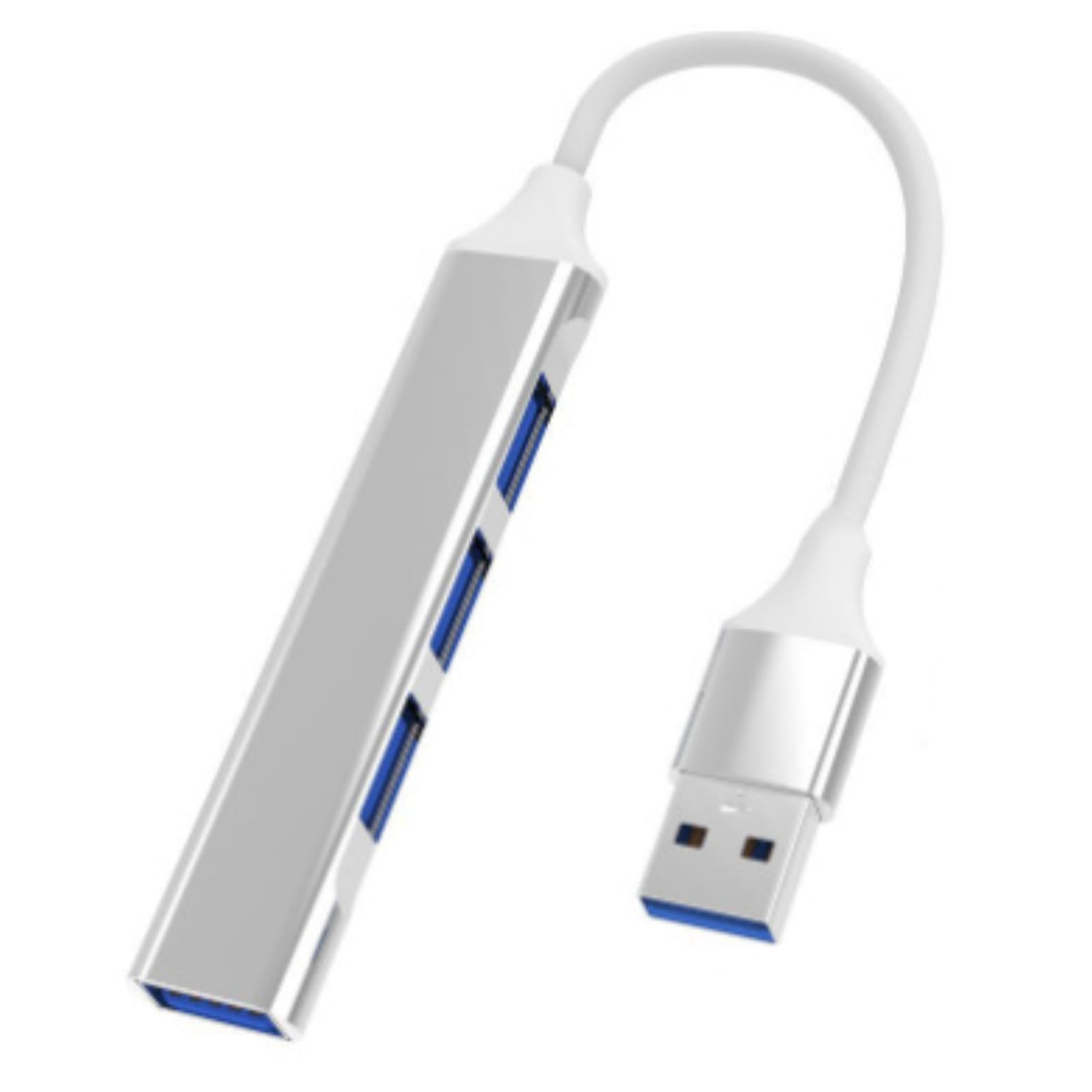 YFFSFDC 超小型・USB HUB4-in-1 USB3.0 ハブ usbポートバスパワー usb 拡張ポート mac usbハブ 様々なUSB3.0/2.0デバイスに対応 MacBook/iMac/Surface Pro 等 ノートPC 他対応 USBハブ テレワーク リモート軽量コンパクト 在宅勤務（シルバー)