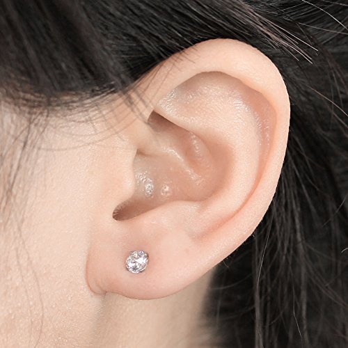 Mini Cubic Zirconia 16G Earring Studs Round Rhinestone Diamond Stainless Steel Post Back Ball Screw Men Women Boy Girl Nose Helix Cartilage Ear Lobe Small Cute Piercing Jewelry2