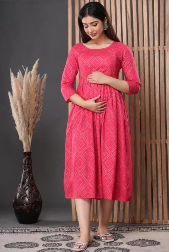 Image of KANHA Present Maternity and Nursing Dress Designed for Both Style and Functionality