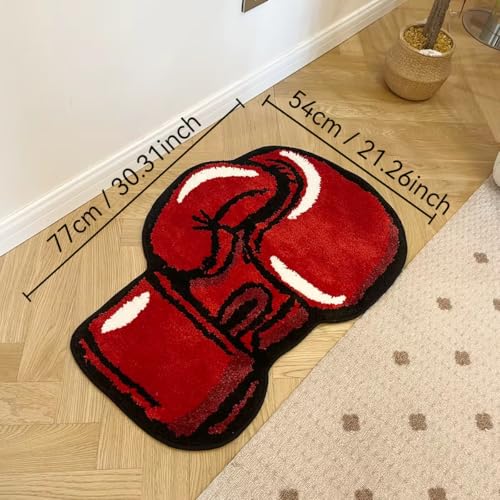 Tapete decorativo con diseño de guantes de boxeo rojo miniatura 2