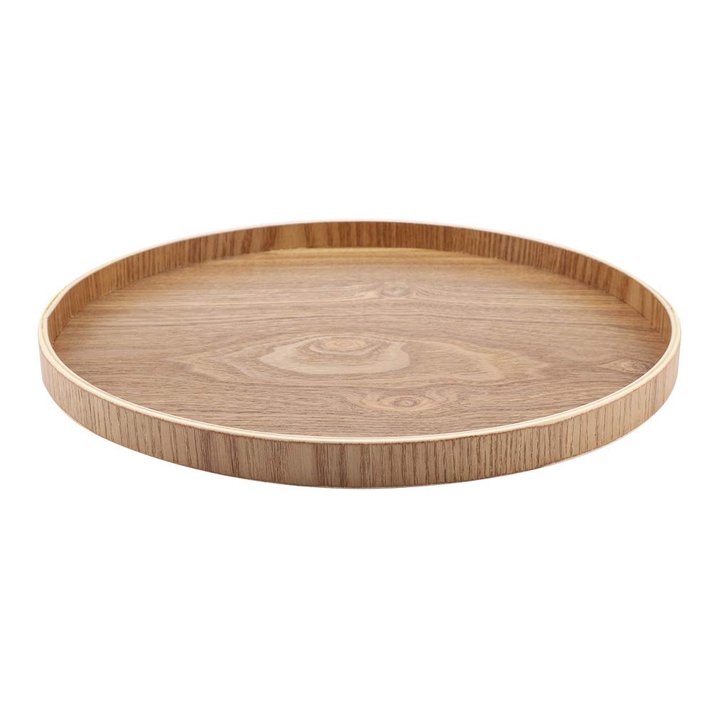 Round tray,food tray,wooden tray,multi purpose serving tray,transfer tray,meal tray for restaurant tray (33 cm)