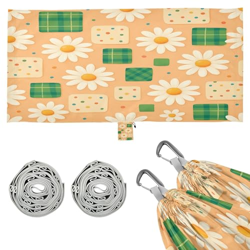 Takiito Simple Daisy Hammock 330 lb Capacity Travel Camping Hammock with Tree Straps, Portable Lightweight for Outdoor Beach Backpacking Backyard Patio