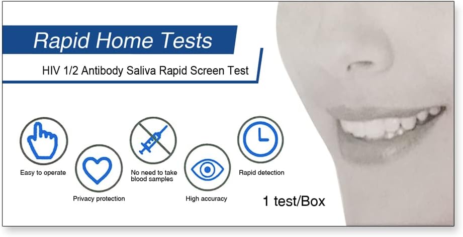 INVBIO #N-H.I.V Test Kit Rapid, #N-H.V.I Saliva Test, VIH Oral Home, 1 Pack