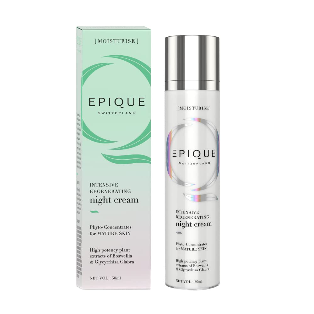 EPIQUE,Switzerland Intensive Regenerating Night Cream | Improves Skin Elasticity & Density | Reduces Fine Lines & Wrinkles | Dermatologically Tested, (50ml)