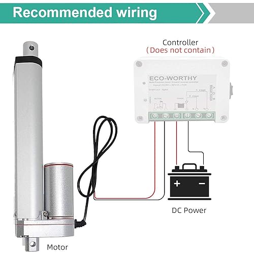 Miniatura 7 de Rastreador solar de Eco-Worthy, muy resistente, carga de hasta 330 lb, accionamiento lineal, multifunción, uso automático electrónico, 6", 12v