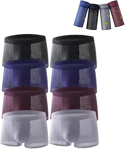 Boxhero Bamboo Herren-Unterwäsche – Box Hero Boxershorts mit 3D-Tasche, bequeme Unterwäsche für Herren, 8 Stück, verschiedene Farben, M