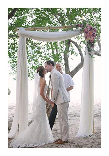 White arch drapes 2 panels 6 yards sheer backdrop curtains for pa…