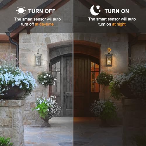 Image of ALVIME Oil Rubbed Bronze Dusk to Dawn Outdoor Wall Lights