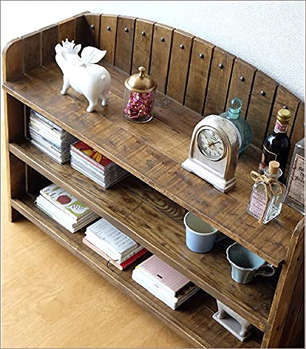 Amazon｜棚 シェルフ ウッドラック 飾り棚 木製 小物収納 アンティーク