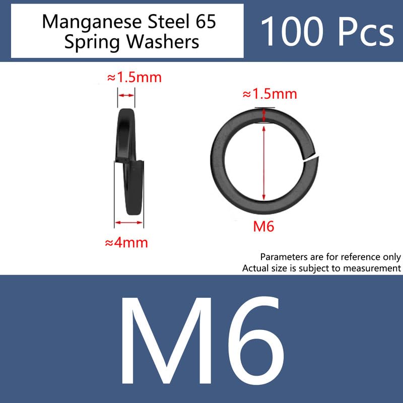 MOOPW Grade 8.8 Carbon Steel Spring Washers Openings Flat Washers Gasket Corrosion Resistant Meson for Machinery Construction